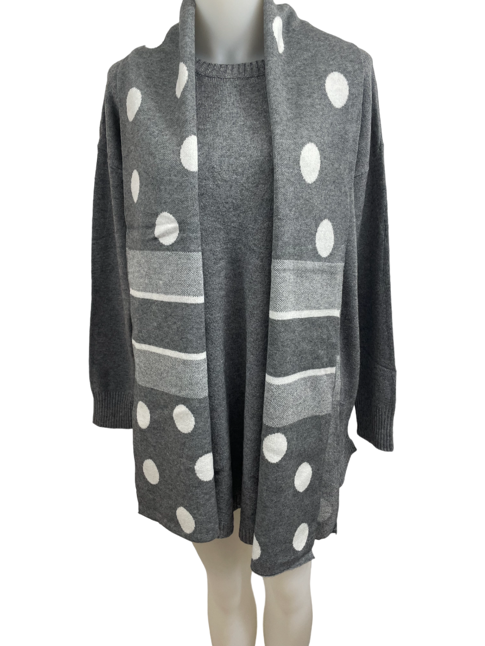Upload image to gallery, Ens. Oversized top and woven polka dot scarf in super soft knit