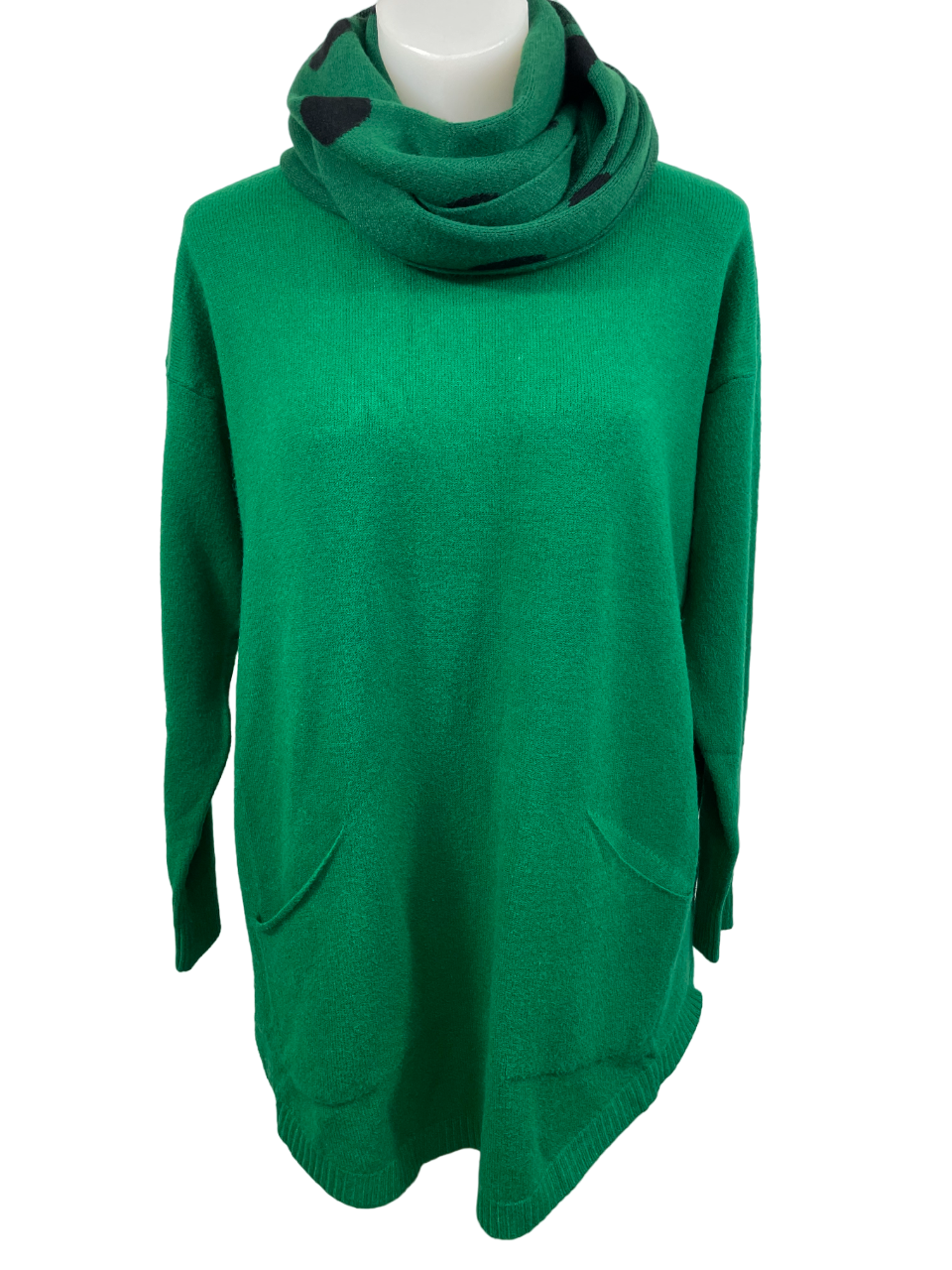 Charger l'image dans la galerie, Ens. haut surdimensionné et foulard tissé à pois en tricot très doux