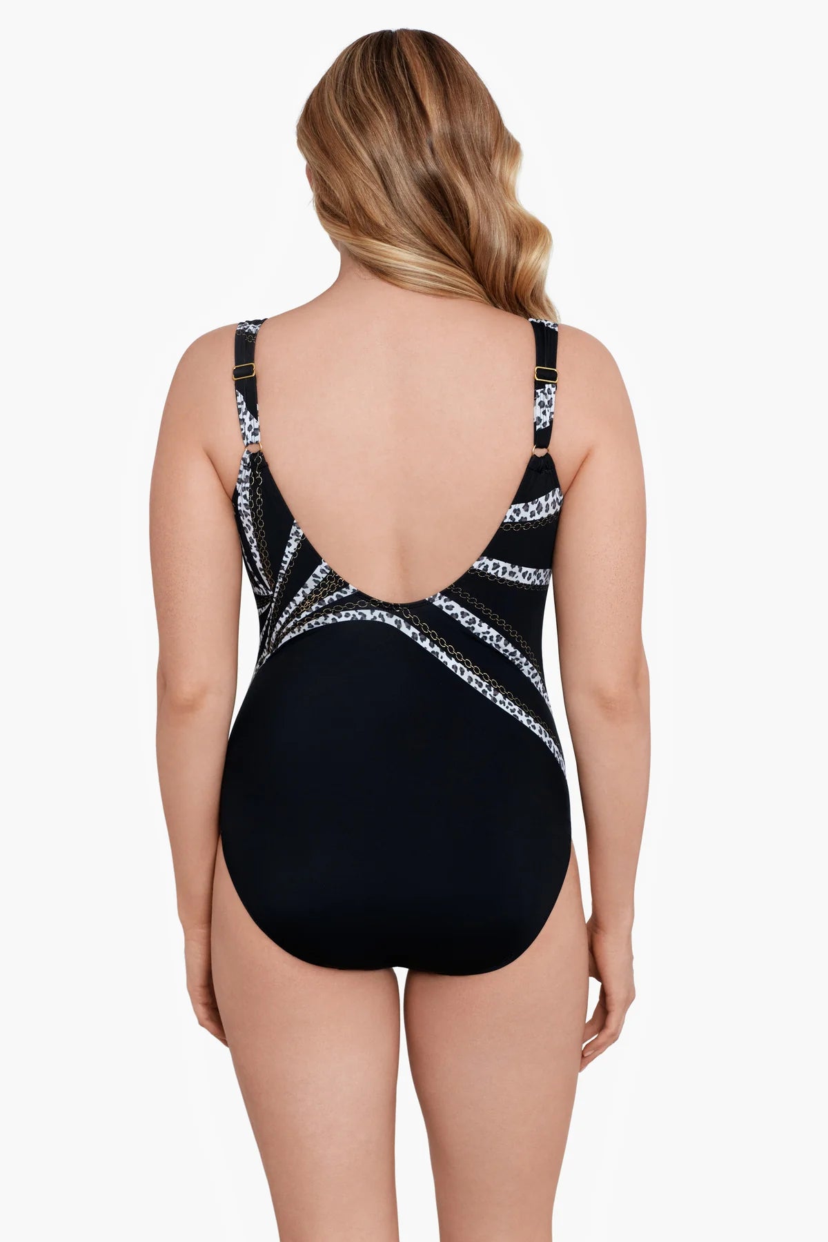 Charger l'image dans la galerie, Maillot 1pc à empiècements imp. chaînes Wild Curves