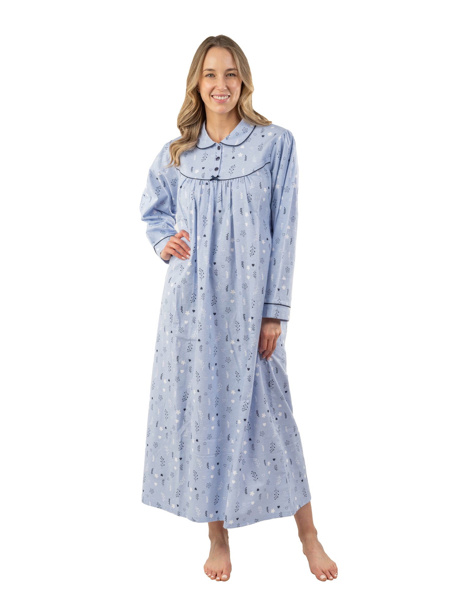 Upload image to gallery, Wafer flannel nightdress, minimalist print
