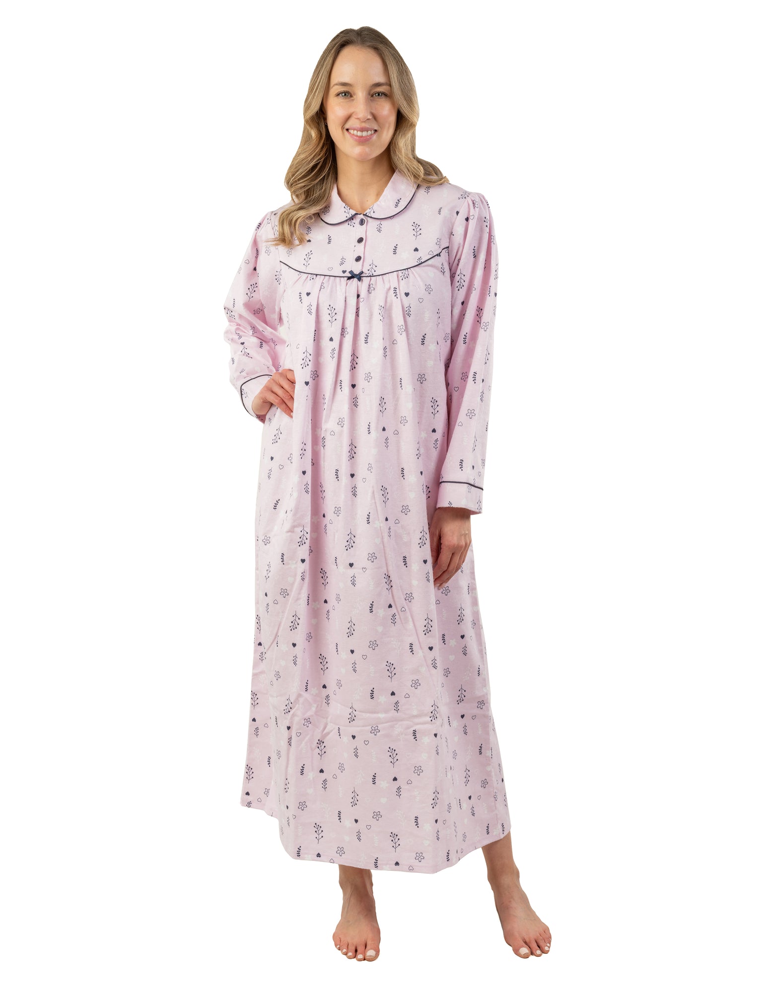 Upload image to gallery, Wafer flannel nightdress, minimalist print
