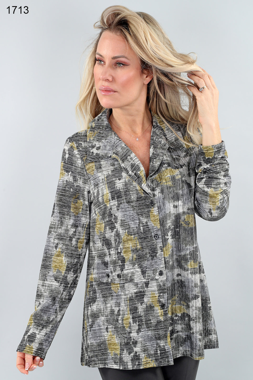 Printed blouse with side stripe - Michael Tyler