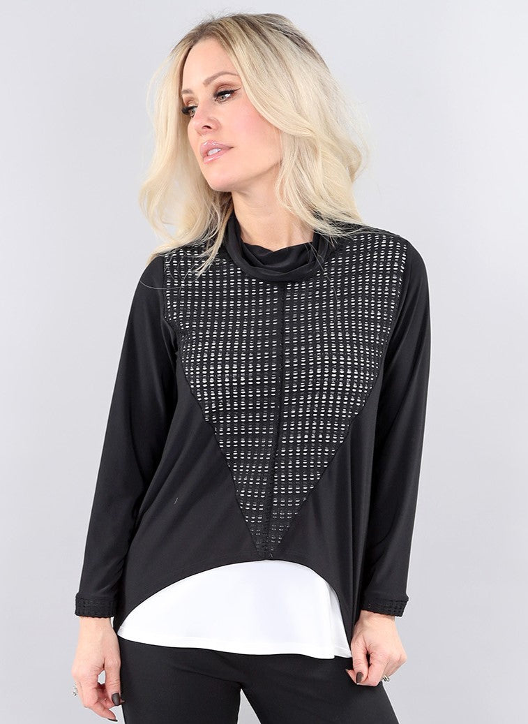 Load Image in Gallery, Asymmetrical Two-Tone Top, Two-Piece Effect - Michael Tyler
