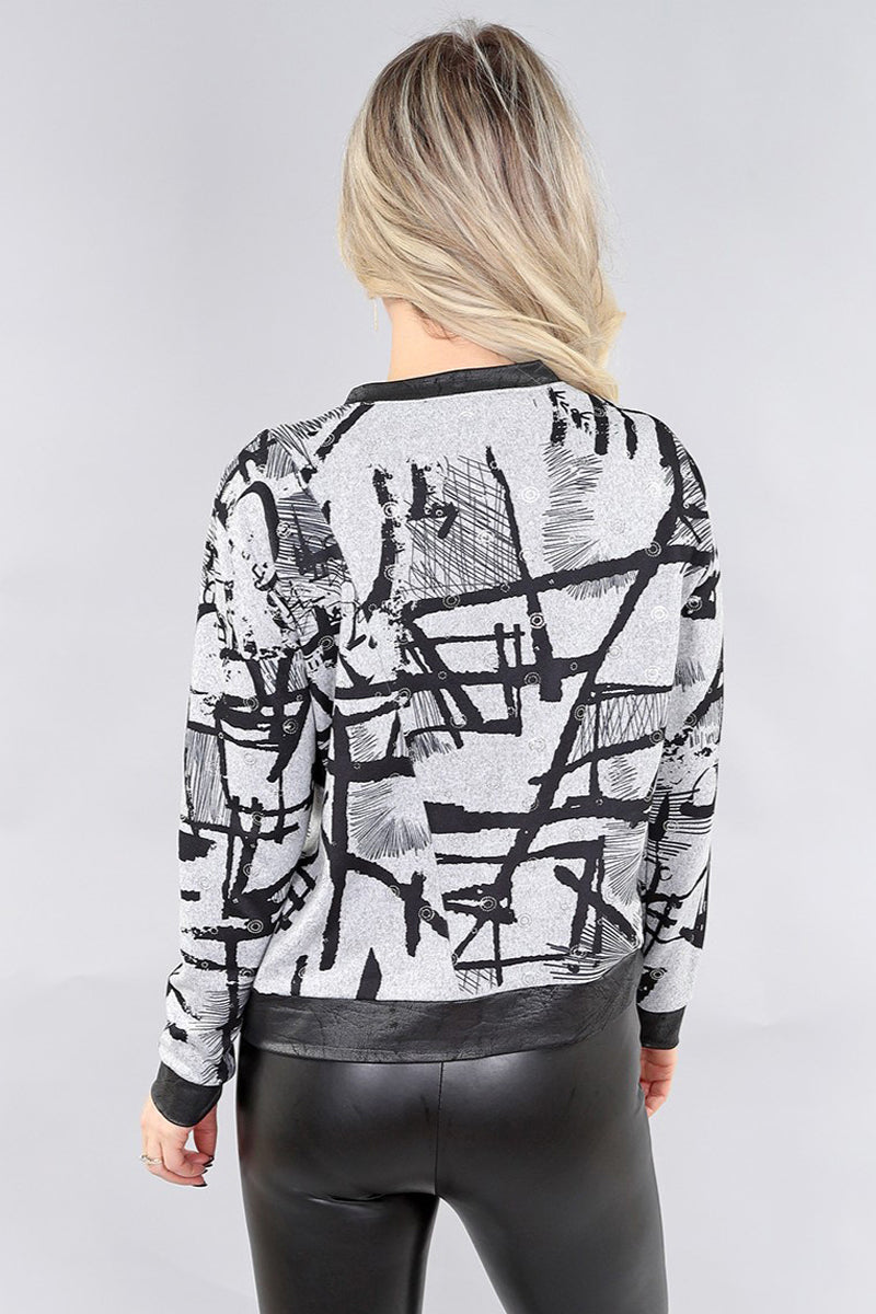 Upload image to gallery, Printed top with glossy finish/vegan leatherette - Michael Tyler
