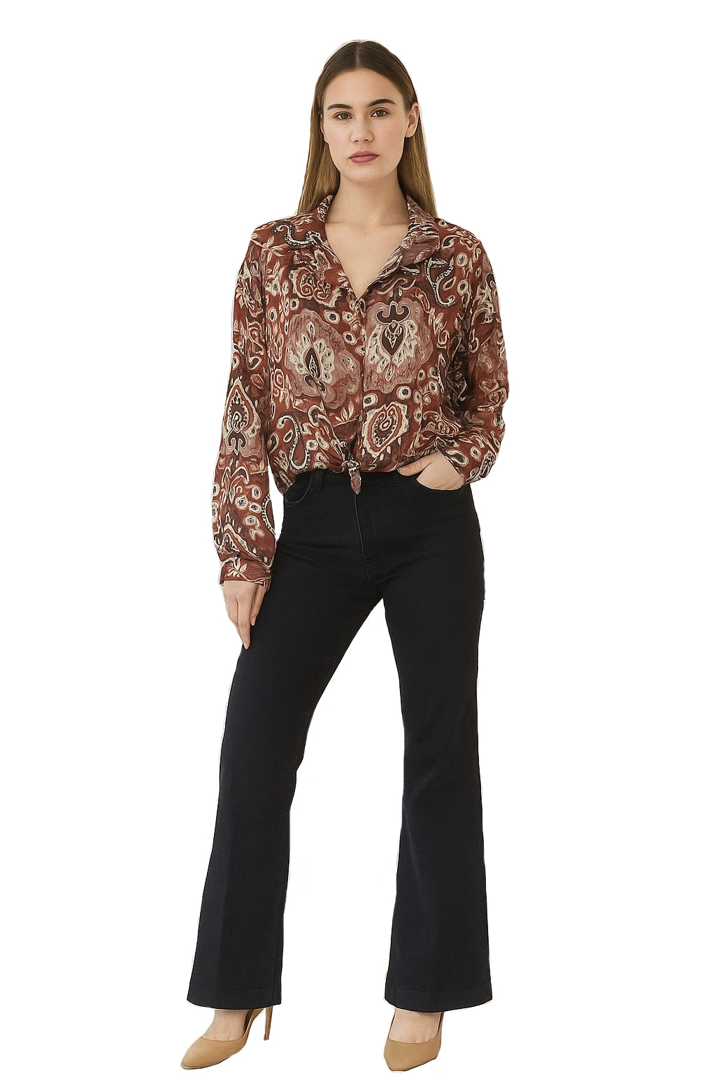 Upload image to gallery, Printed rag blouse with lurex
