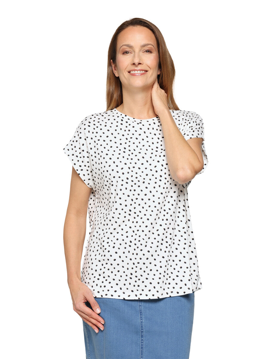 Round-neck polka-dot Top