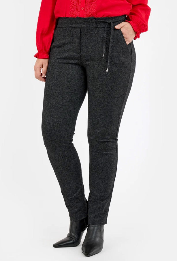 Upload image to gallery, Knit trousers with decorative lace - Brandtex
