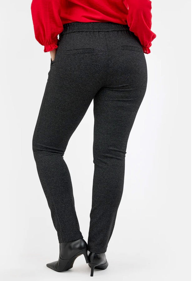 Upload image to gallery, Knit trousers with decorative lace - Brandtex
