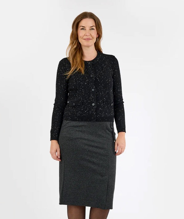 Load image in gallery, Buttoned cardigan with glitter touch - Brandtex
