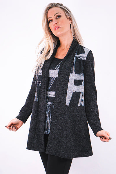 Cardigan with knitted panels - Michael Tyler