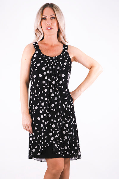 2-in-1 strapless dress with chiffon panels - Michael Tyler