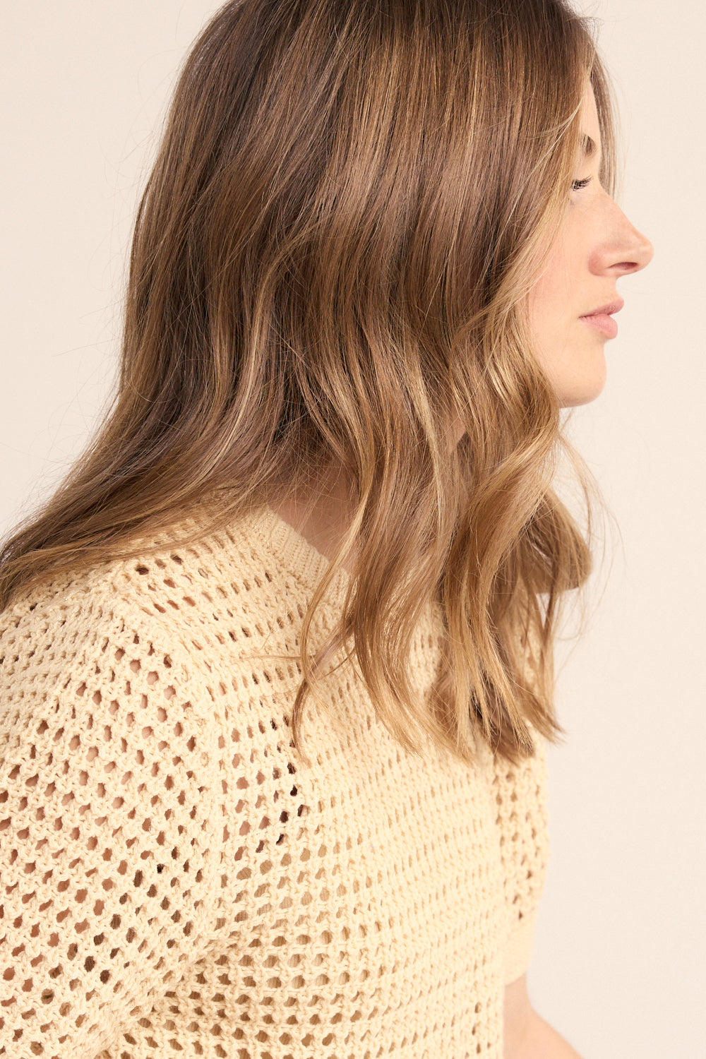 Upload image to gallery, Plain Round Neck Crochet Top - Tramontana
