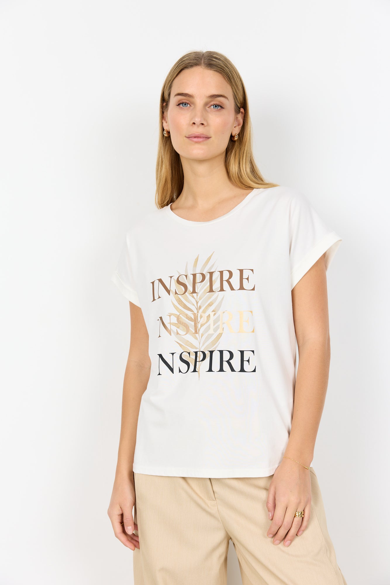 Charger l'image dans la galerie, T-shirt en coton imprimé Inspire
