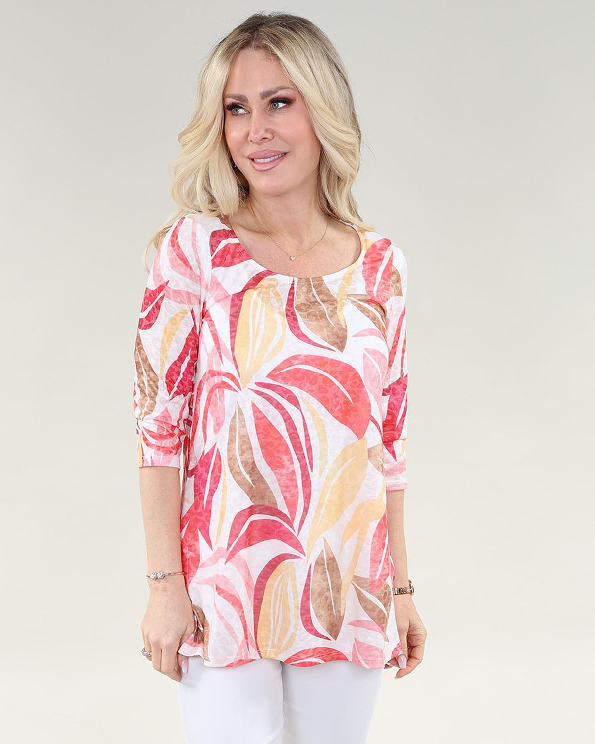 Upload image to gallery, Foliage burnout tunic top - Michael Tyler
