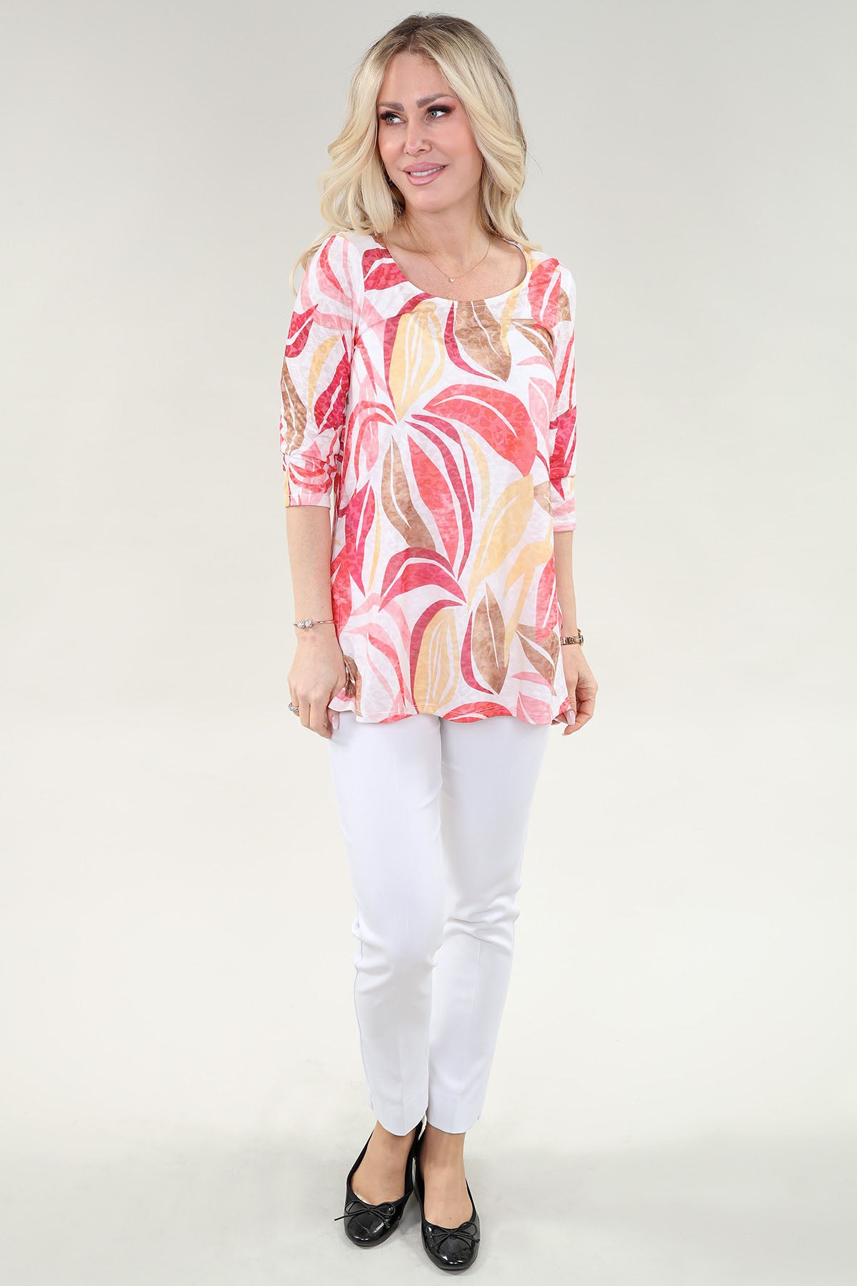 Upload image to gallery, Foliage burnout tunic top - Michael Tyler
