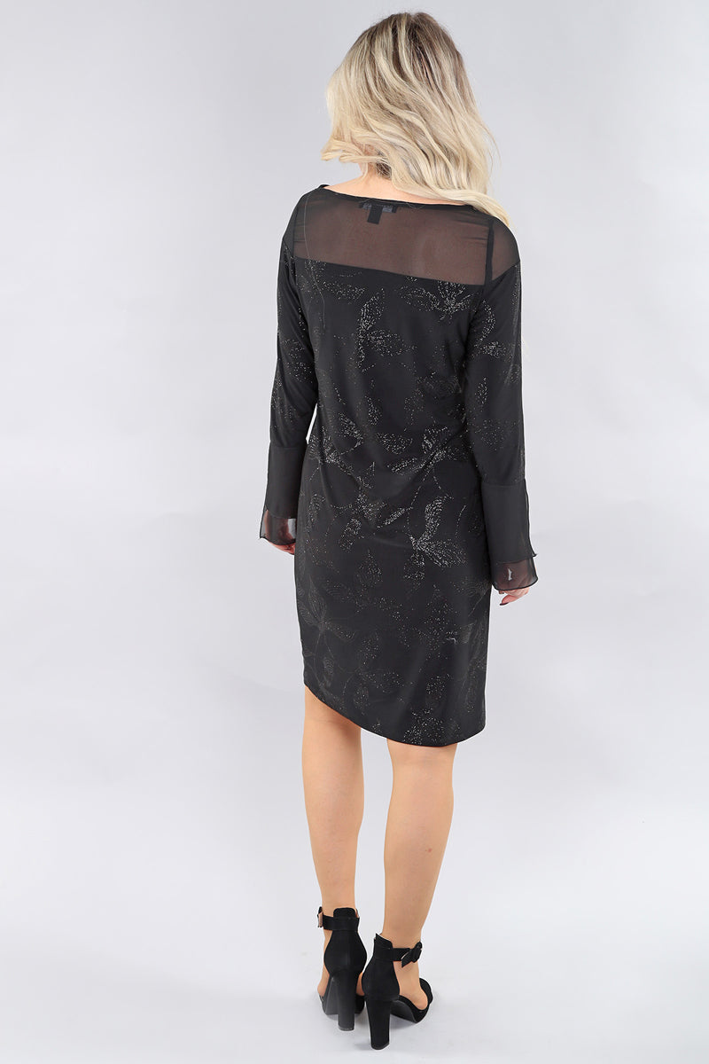 Upload image to gallery, Sparkly Dress, Sheer Top & Flared Sleeves - Michael Tyler
