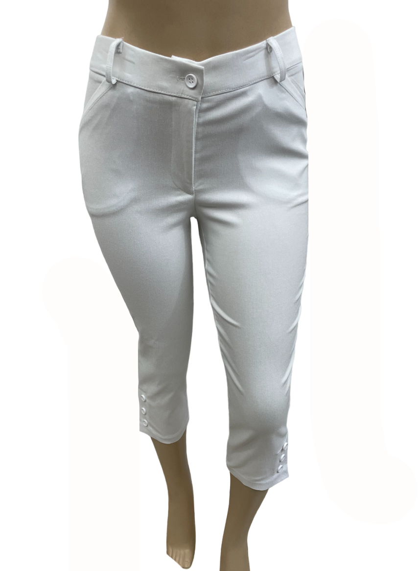 Upload image to gallery, Capri pants with pockets and side buttons
