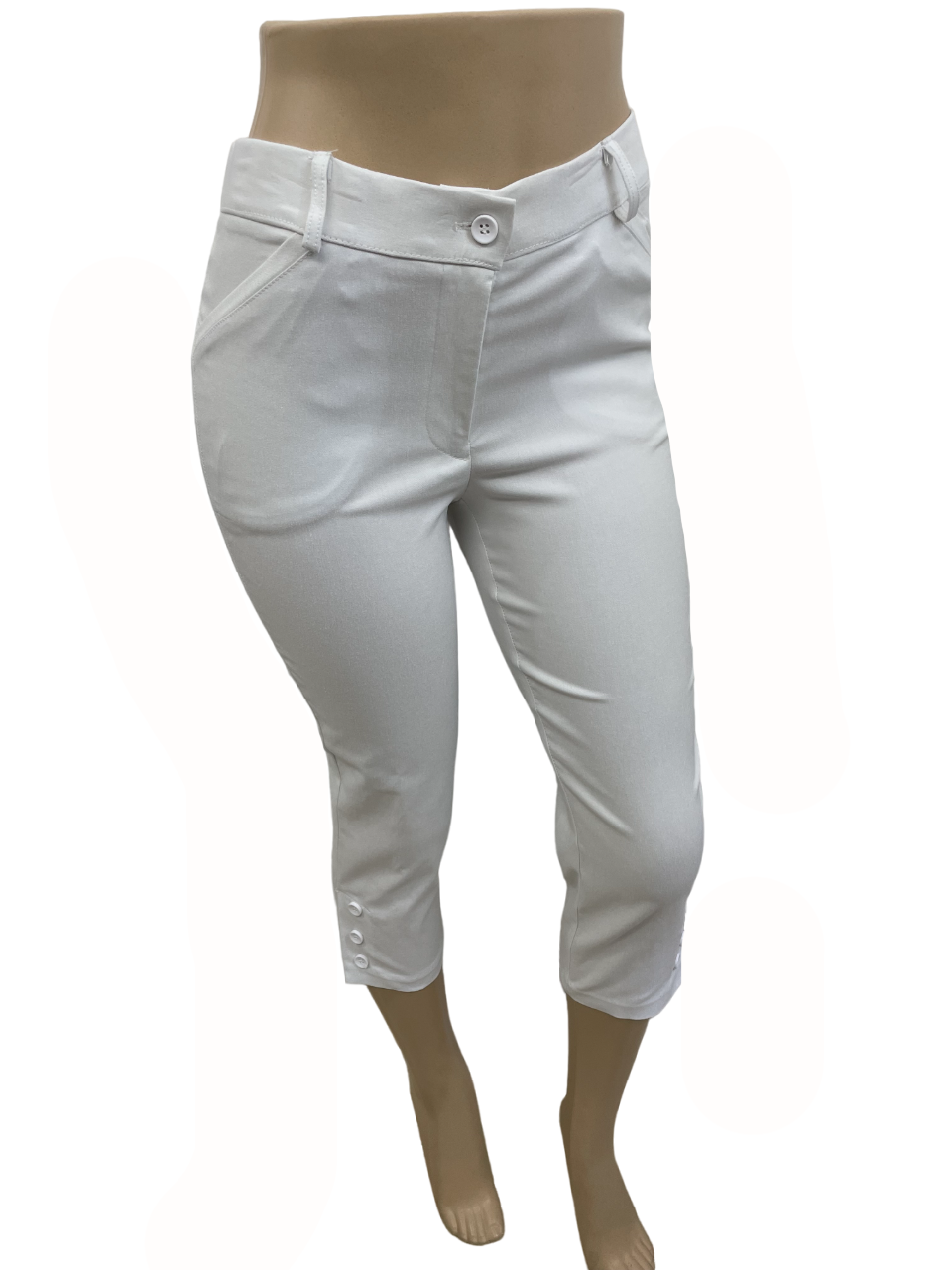 Upload image to gallery, Capri pants with pockets and side buttons
