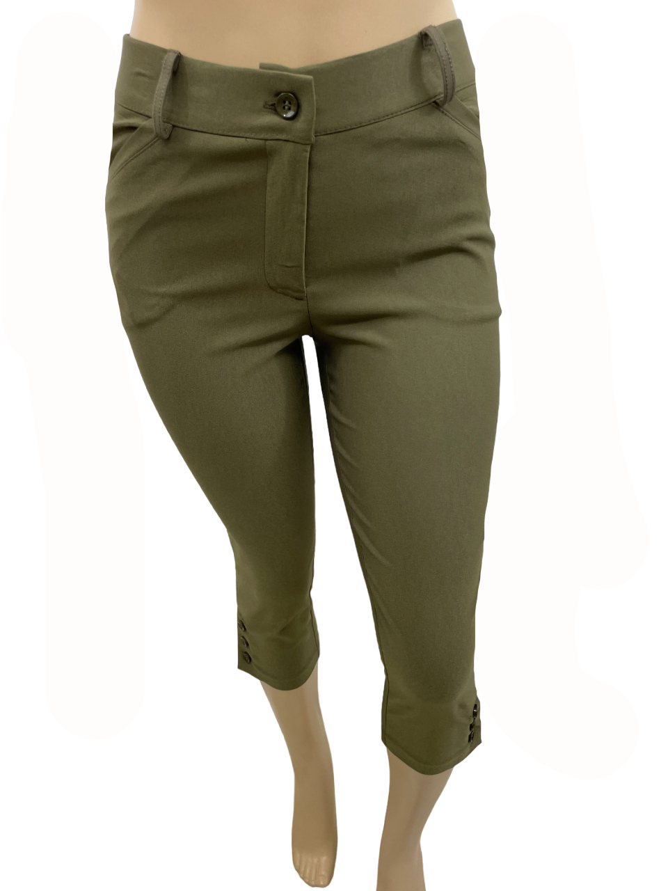 Upload image to gallery, Capri pants with pockets and side buttons

