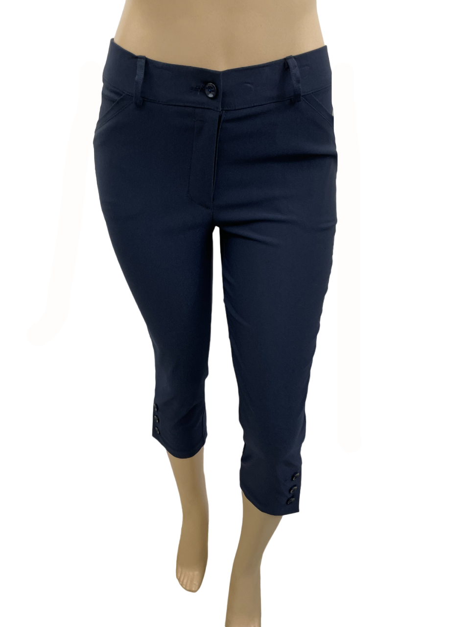 Upload image to gallery, Capri pants with pockets and side buttons
