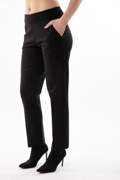 Plain straight leg pants with pockets