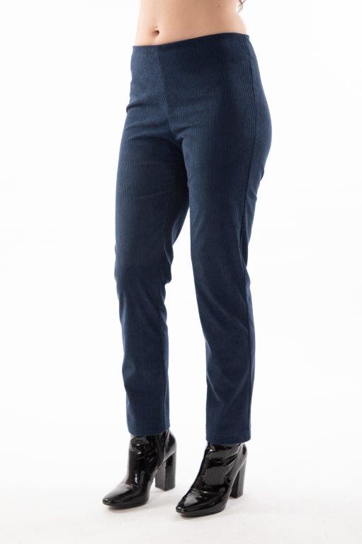 Plain corduroy pull-on pants