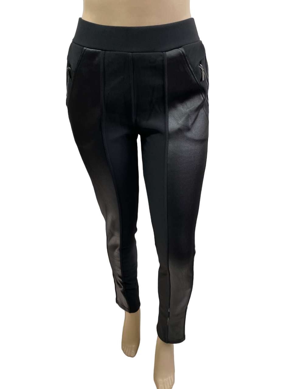 Charger l'image dans la galerie, Pantalon legging doublé à insertions de simili cuir

