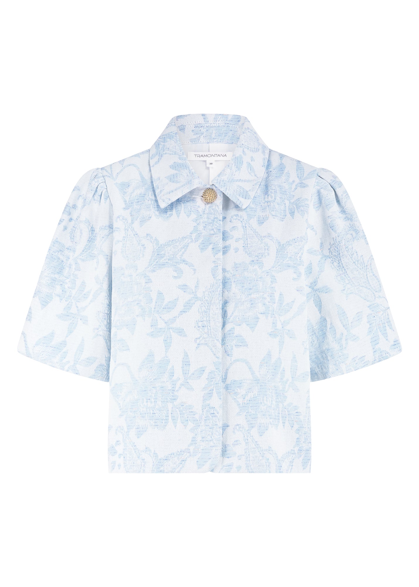 Load image in gallery, Puffed Short Sleeve Jacquard Jacket - Tramontana
