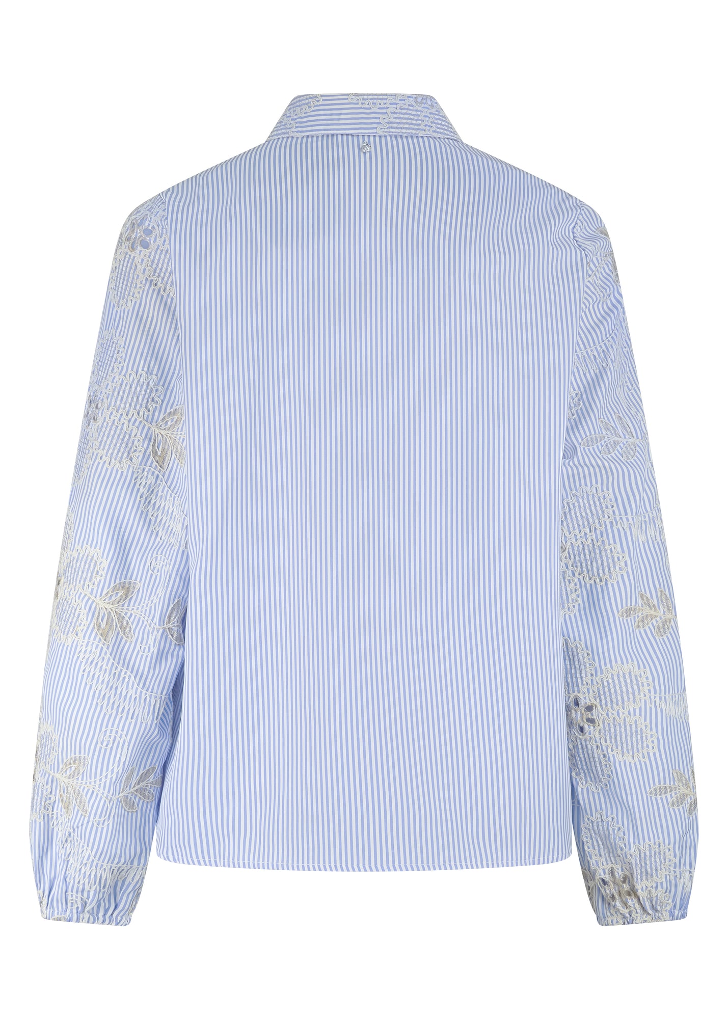 Upload image to gallery, Striped buttoned blouse with embroidered flowers - Tramontana
