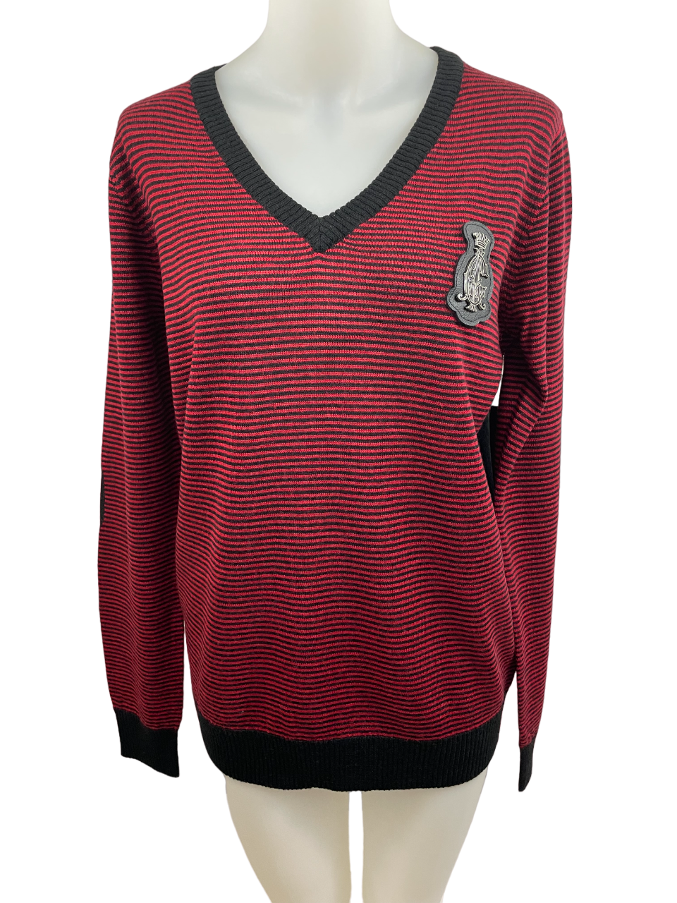 Two-tone striped sweater - signed Christian Audigier