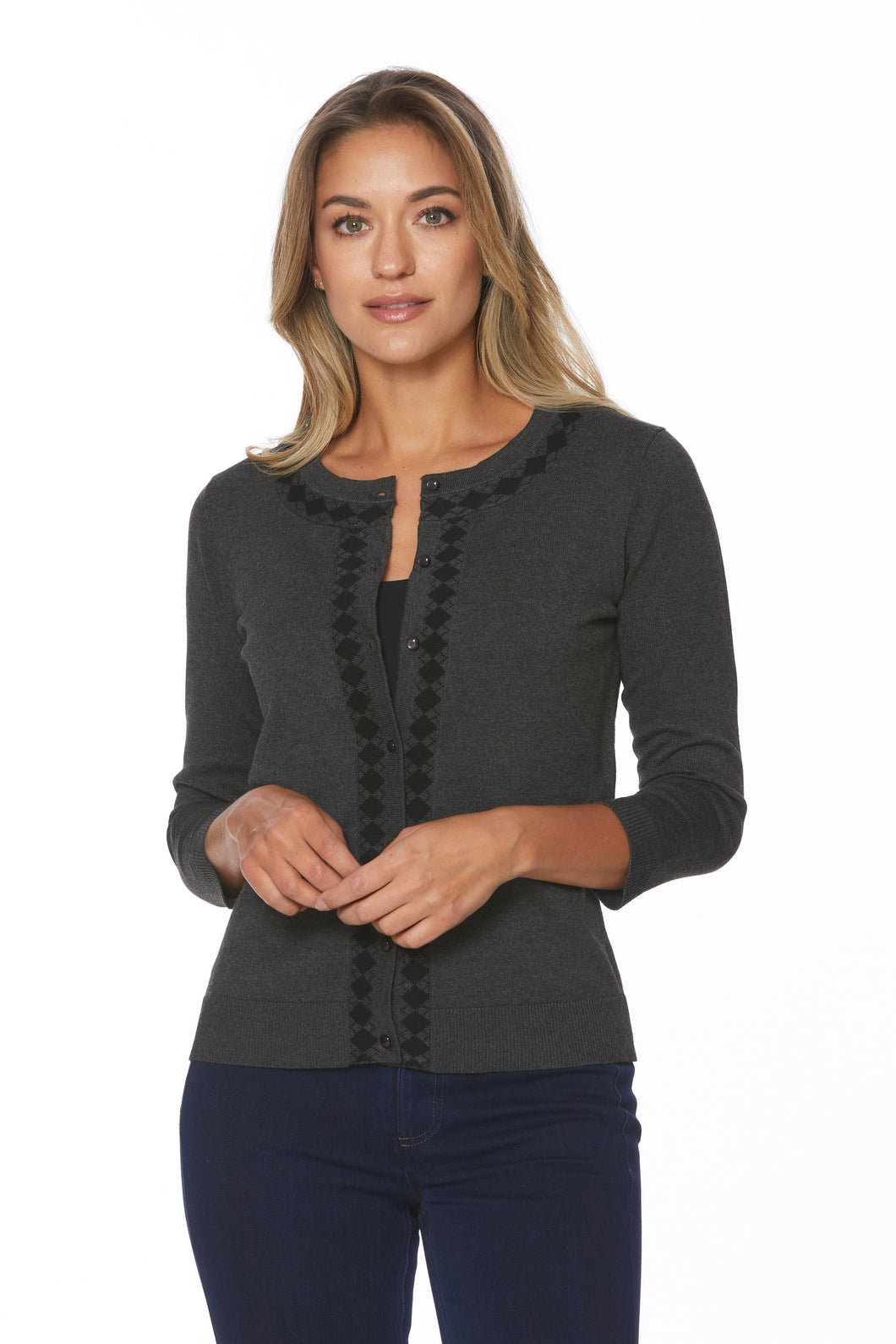 Knitted cardigan with edging