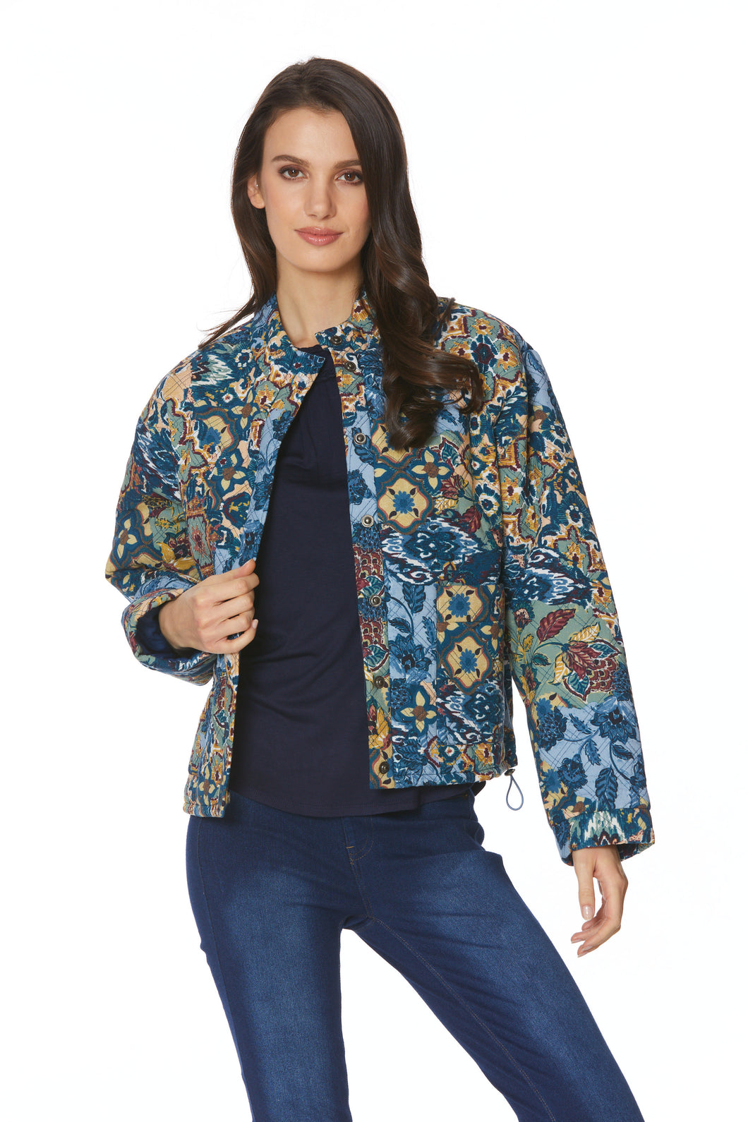 Printed quilted jacket