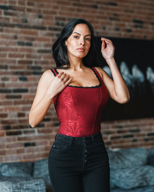 Charger l'image dans la galerie, Camisole corset en jacquard Florence

