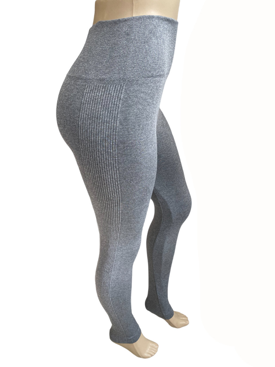 Charger l'image dans la galerie, Pantalon legging chiné à effet de rayures latérales
