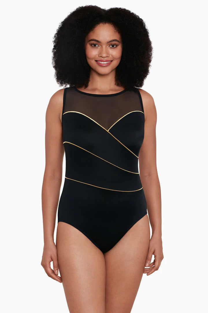 Upload image to gallery, Piping The Wave mesh neckline jersey
