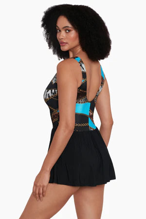 Upload image to gallery, Bengal gold chain print wrap dress
