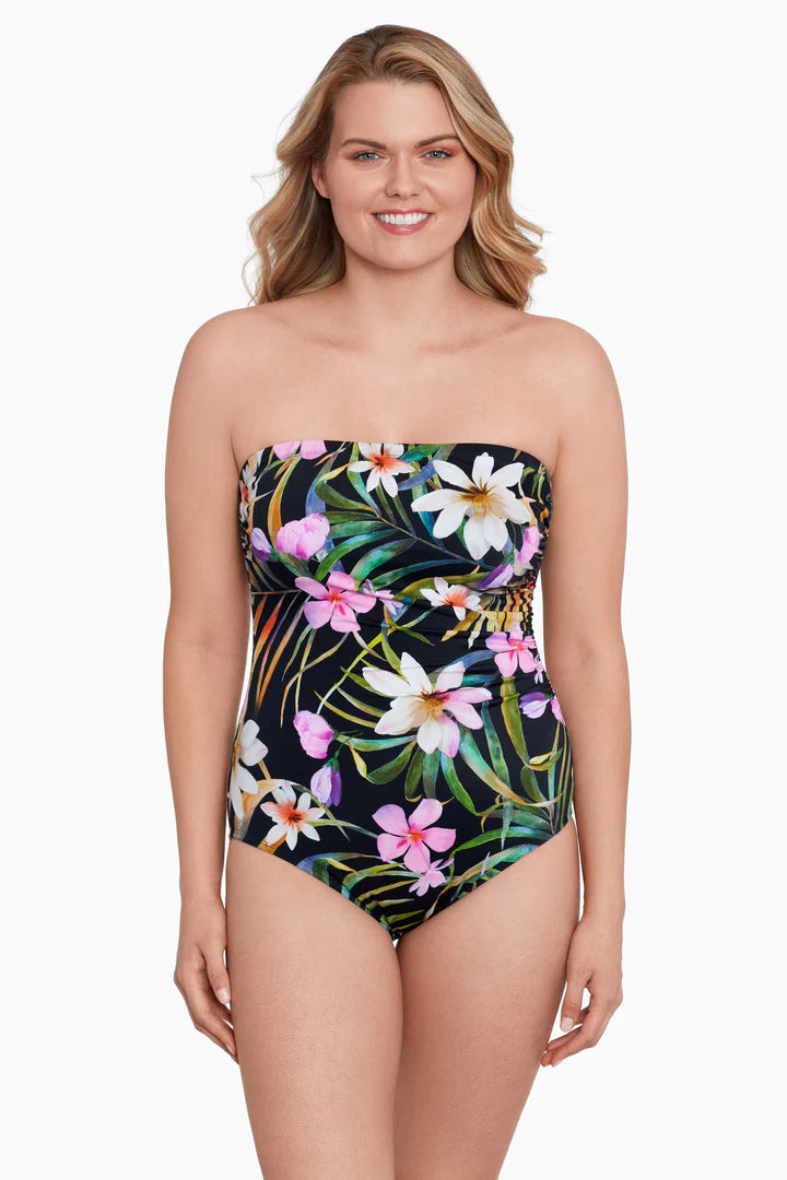 Charger l'image dans la galerie, Maillot 1pc bandeau imp. fleurs exotiques Elysian Fields
