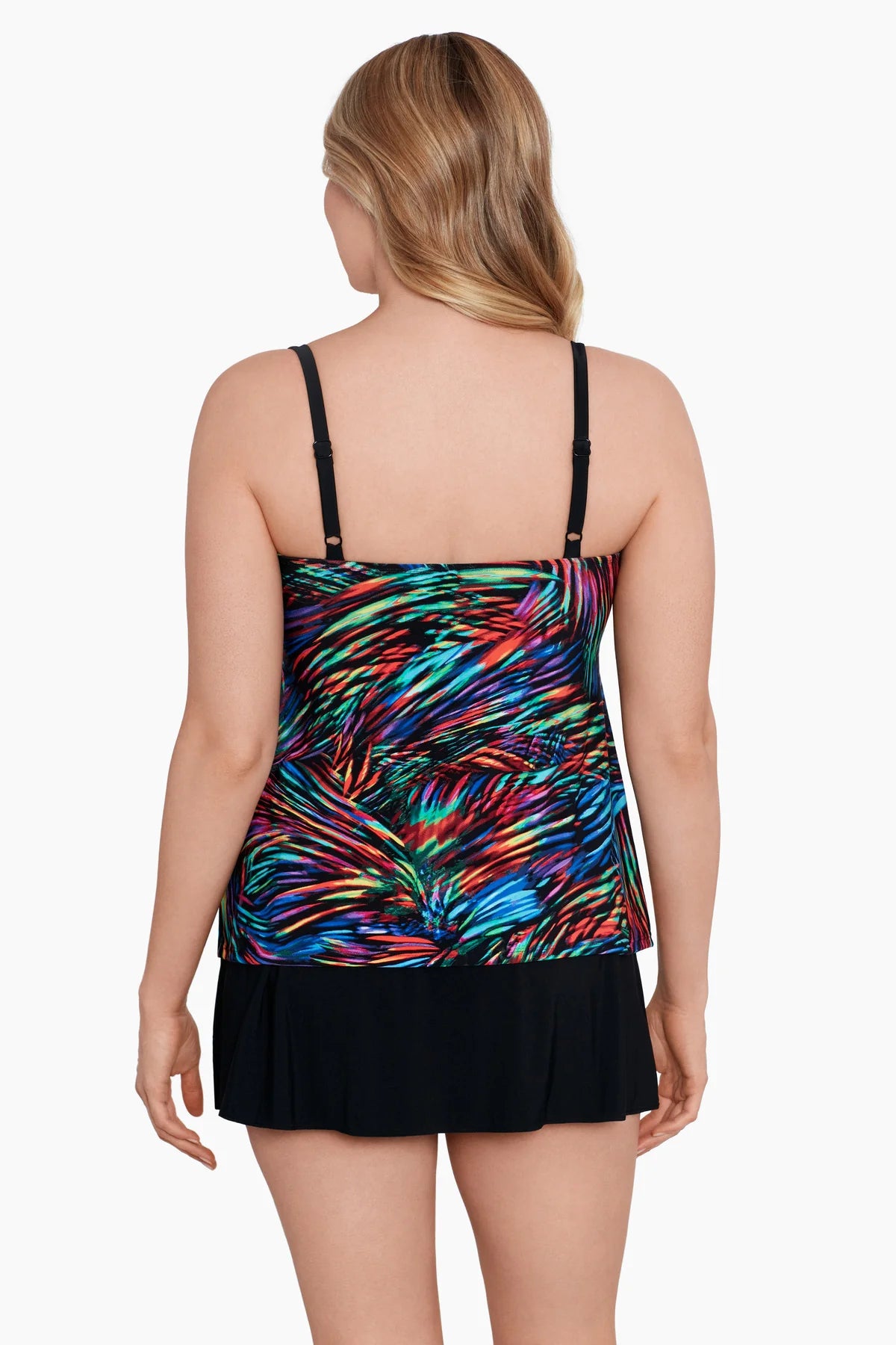 Upload image to gallery, Rainbow Glow ruffled swimsuit dress with pockets
