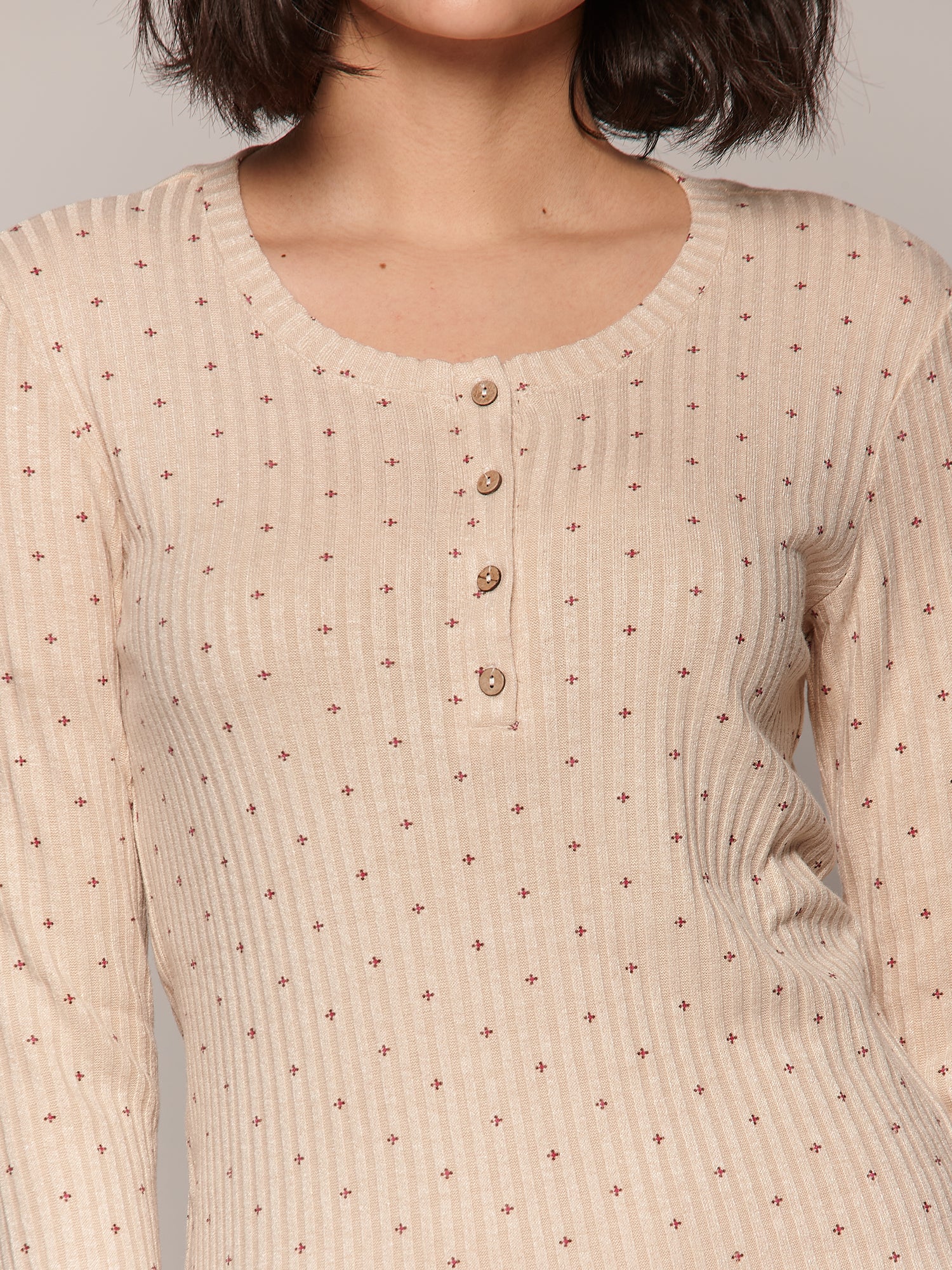 Charger l'image dans la galerie, Robe de détente en rib texturé imp. fleurs minimalistes
