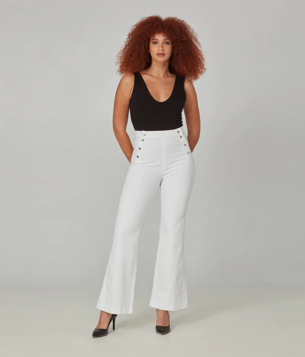 Charger l'image dans la galerie, Pantalon jean évasé boutons latéraux - Lola Jeans
