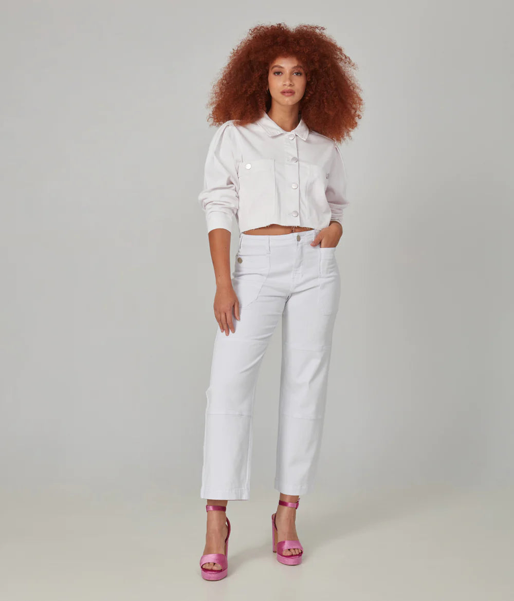 Charger l'image dans la galerie, Pantalon blanc cargo - Lola Jeans
