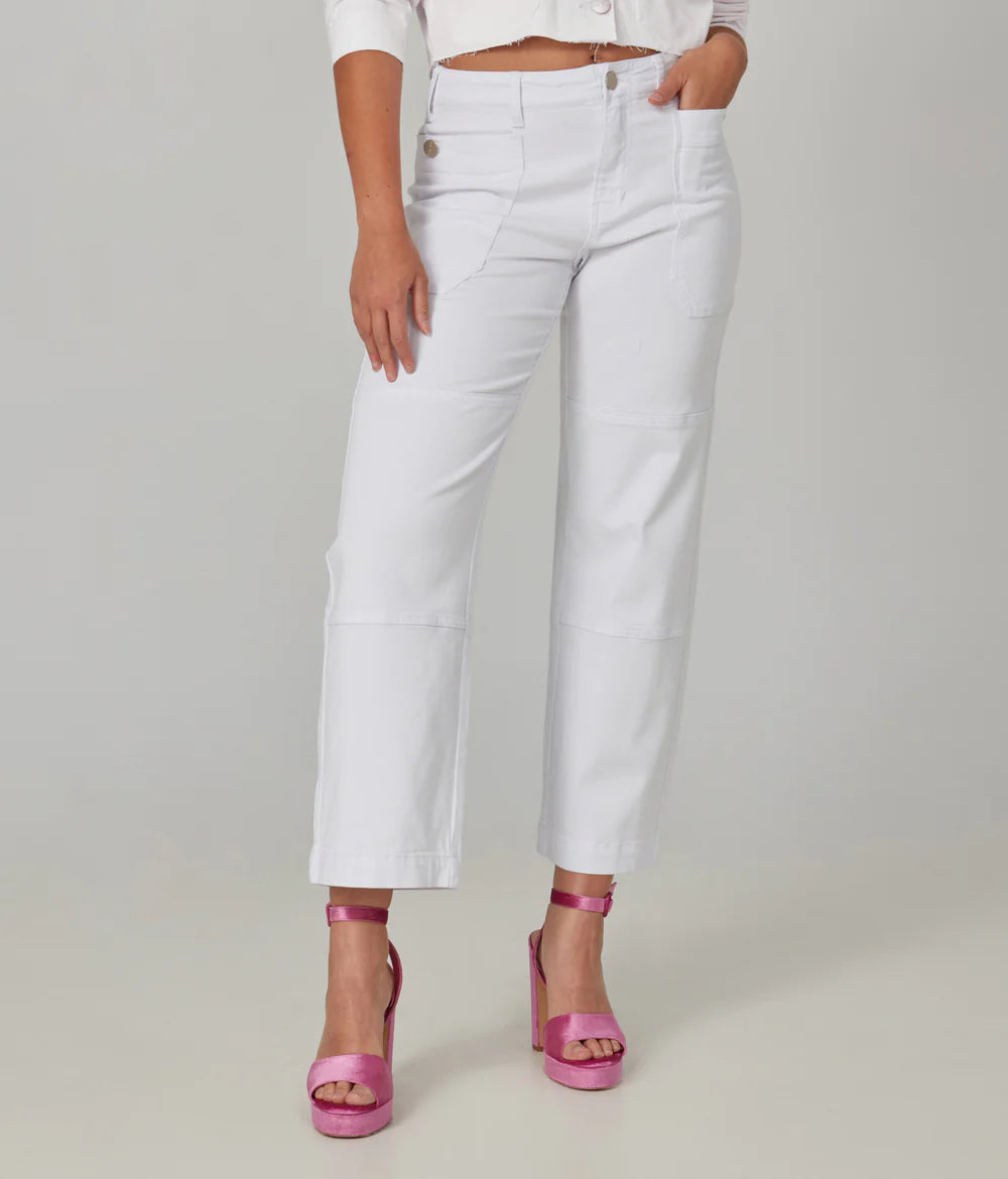 Charger l'image dans la galerie, Pantalon blanc cargo - Lola Jeans
