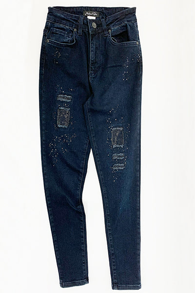 Pantalon jean patchs de strass PROMO  - Michael Tyler
