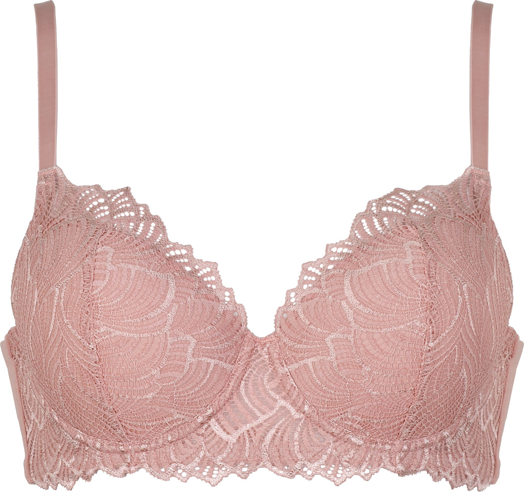 Naturana lace-lined underwired bra