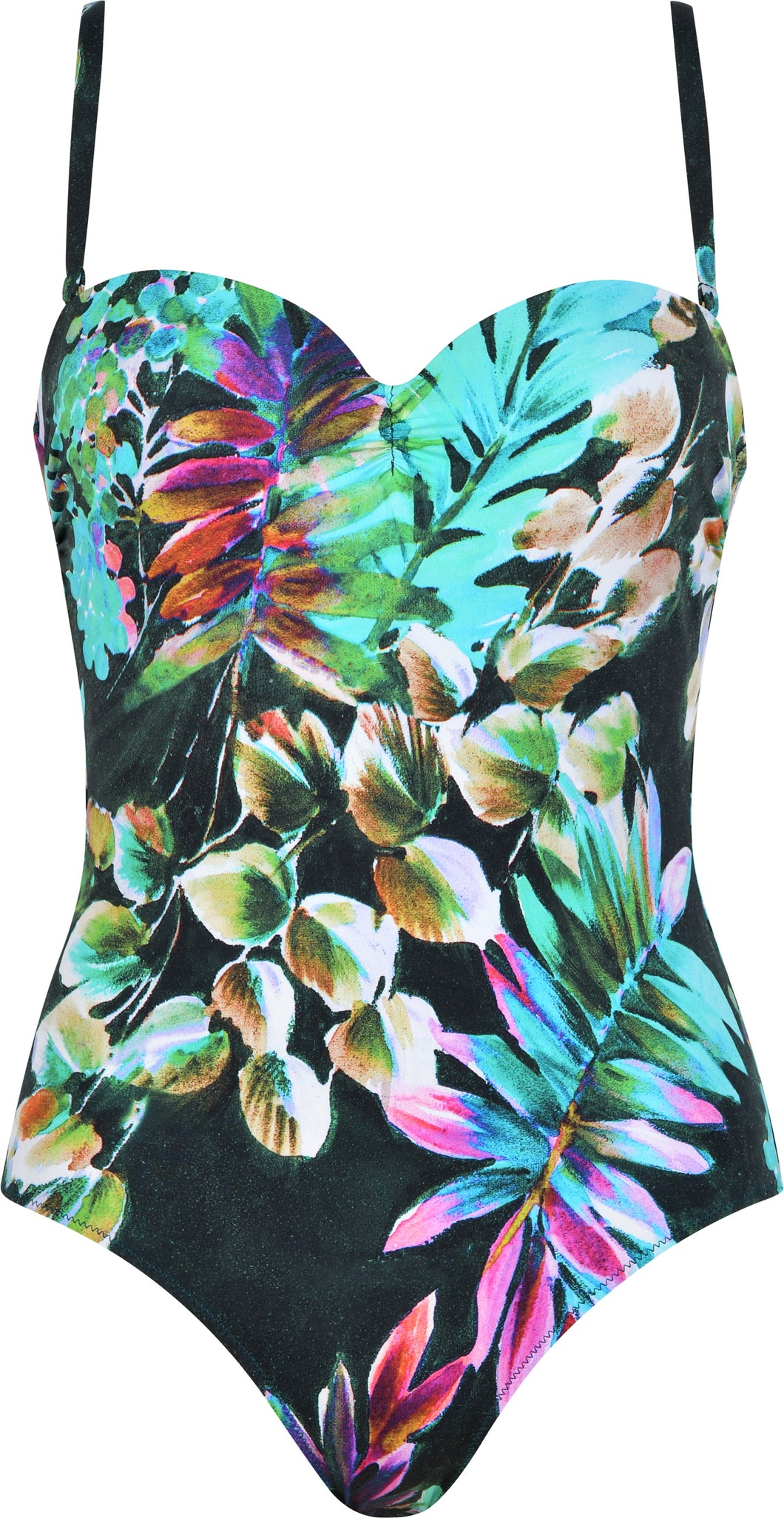 Tropical printed bandeau swimsuit - Naturana