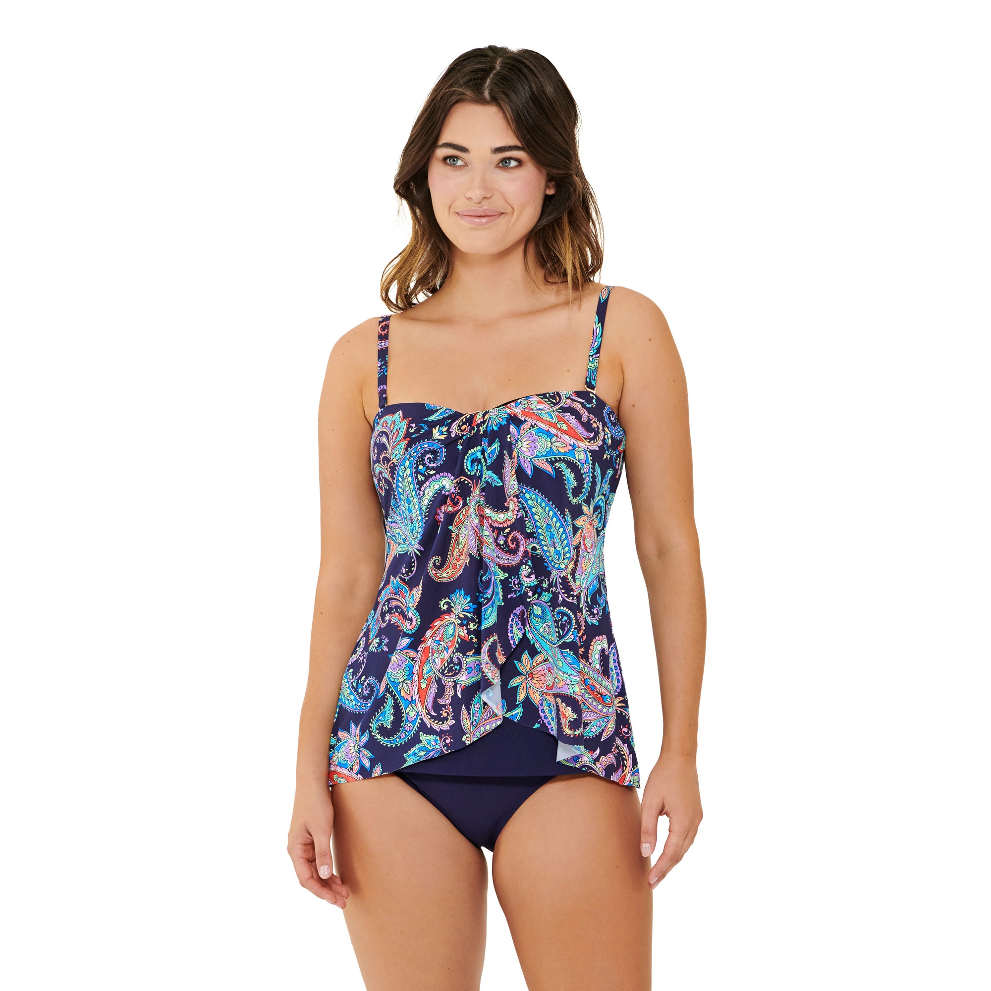 Charger l'image dans la galerie, Haut de maillot bandini imprimé paisley effet 2pc - séparé
