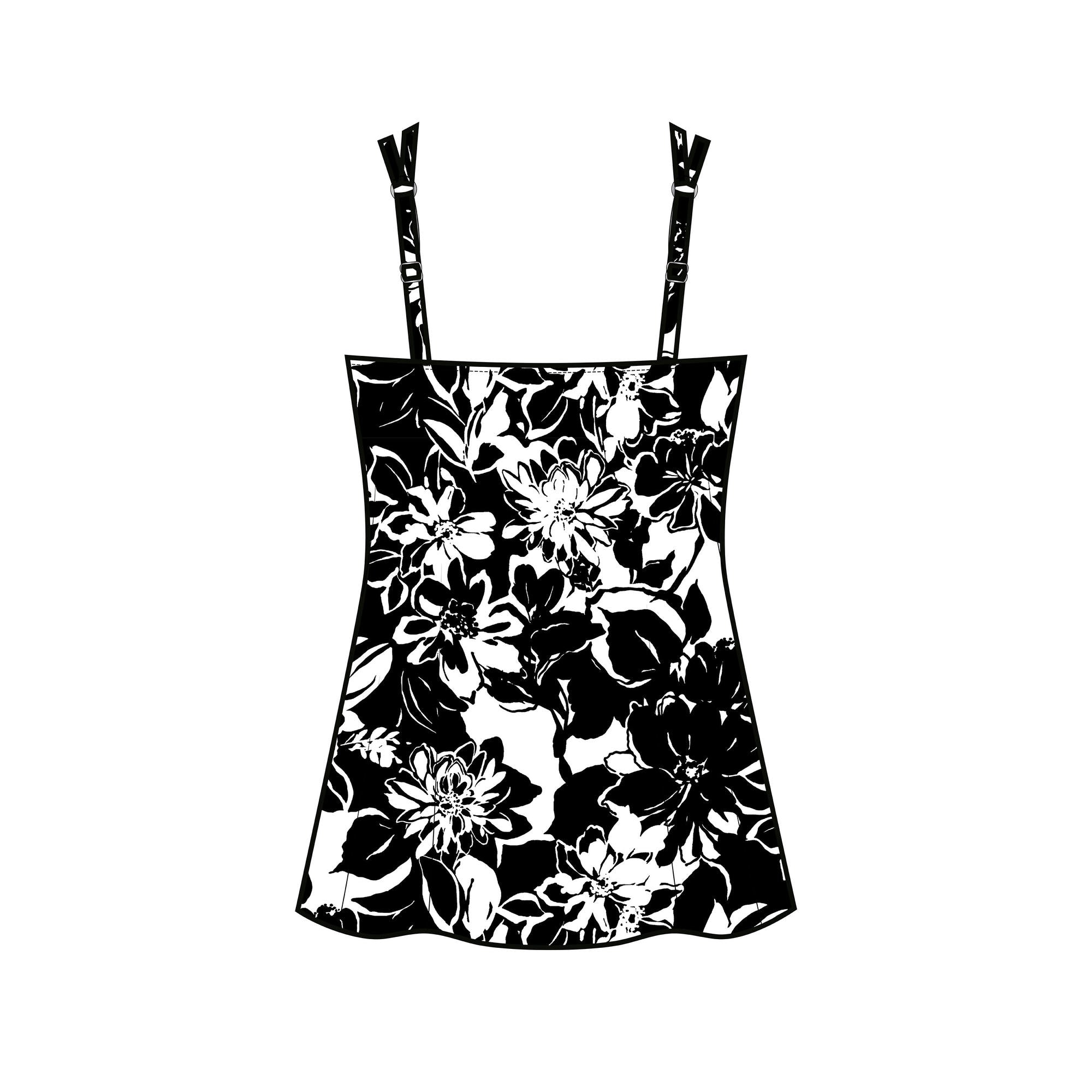 Upload image to gallery, Bloomfield flowers pleated front swimsuit dress
