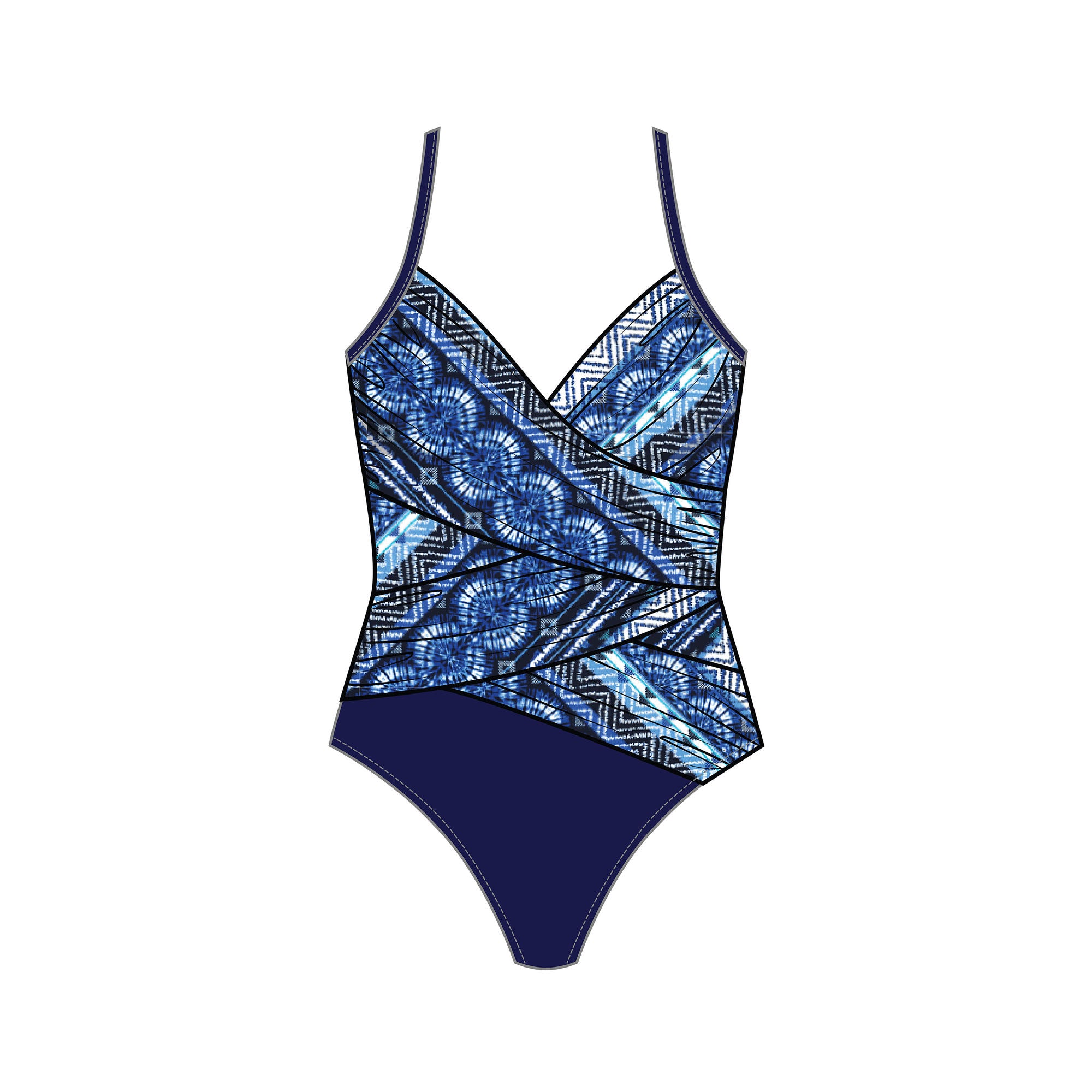 Upload image to gallery, Maillot 1pc drapé croisé Swift Charm

