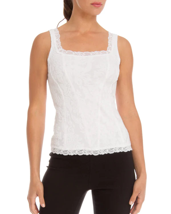 Upload image to gallery, Textured lace-finished corset camisole
