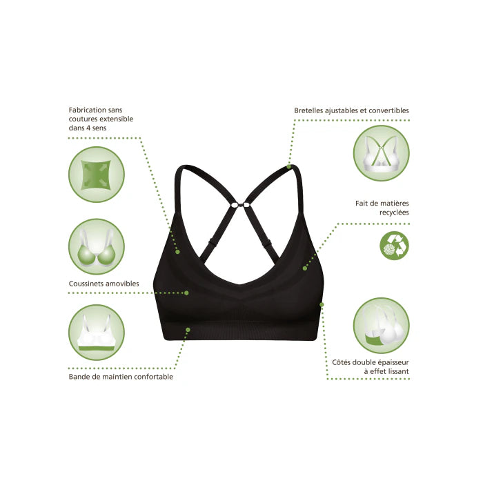 Upload image to gallery, EcoPure V-neck seamless underwired bra
